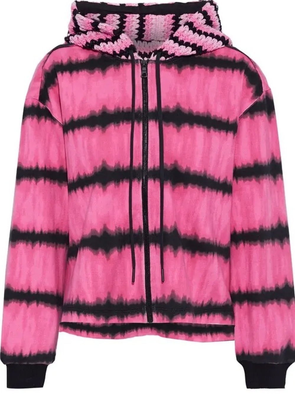 Alice + Olivia Mary Jane Tie Dye Crochet Cotton Terry Hoodie Size Small